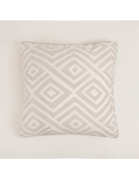 Cojín jacquard chenilla Feria perla - funda + relleno