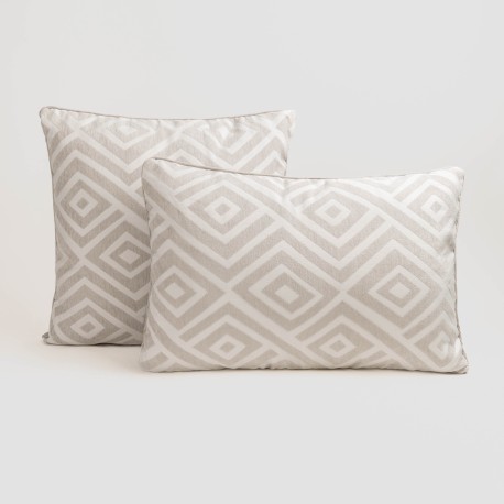 Cojín jacquard chenilla Feria perla - funda + relleno