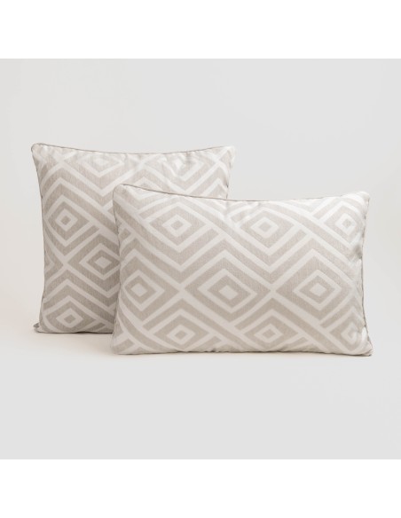 Cojín jacquard chenilla Feria perla - funda + relleno