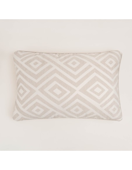 Cojín jacquard chenilla Feria perla - funda + relleno