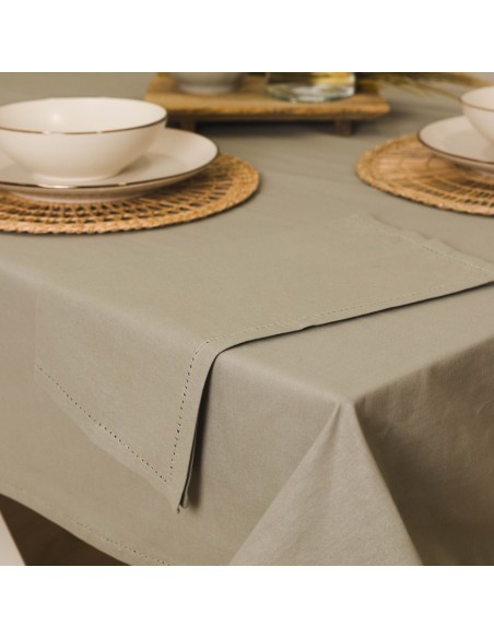 Mantel antimanchas algodón liso
