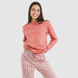 Pijama largo algodón Eurico marsala