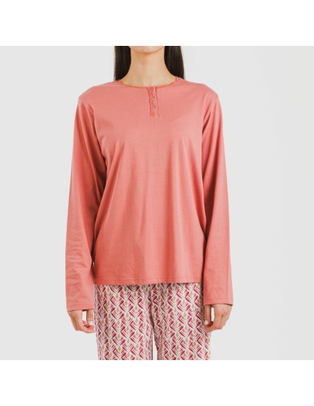 Pijama largo algodón Eurico marsala