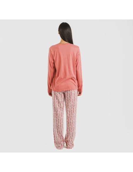 Pijama largo algodón Eurico marsala
