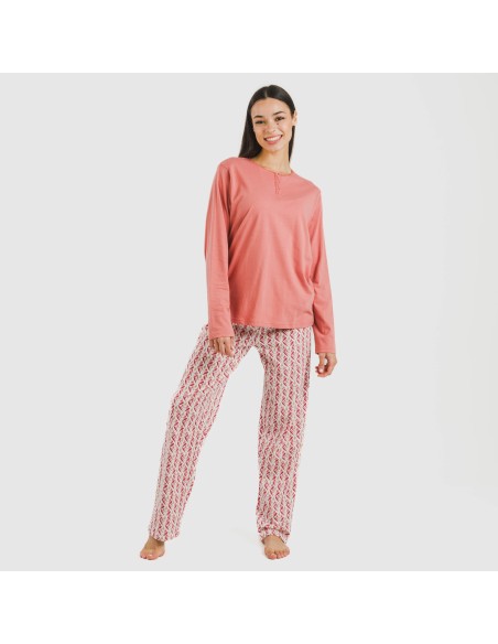 Pijama largo algodón Eurico marsala
