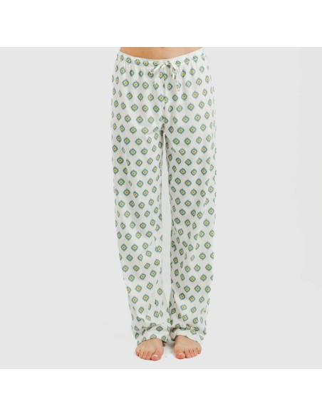 Pijama largo algodón Joy agua marina