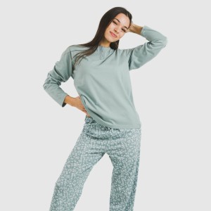Pijama largo algodón Oniris indigo