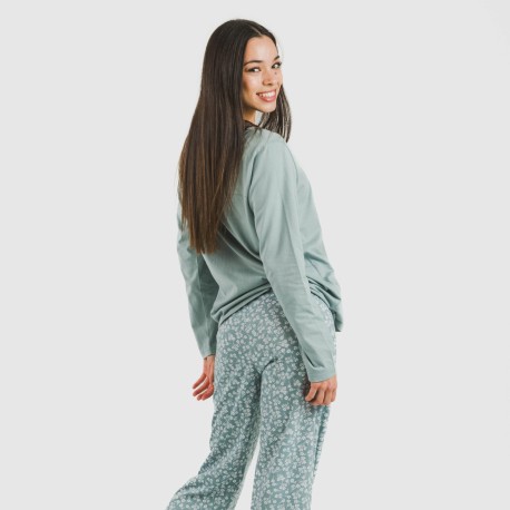 Pijama largo algodón Oniris indigo