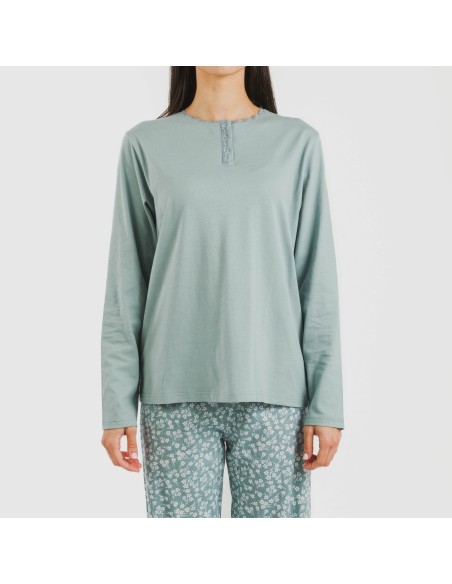 Pijama largo algodón Oniris indigo