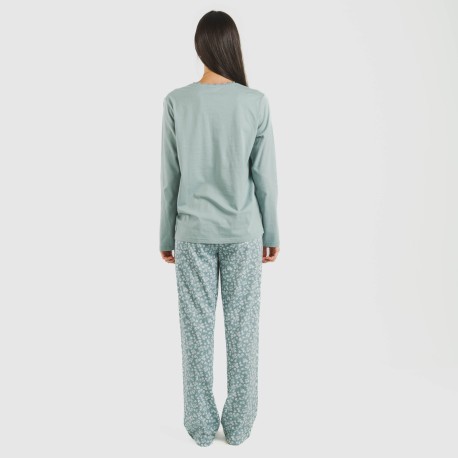 Pijama largo algodón Oniris indigo