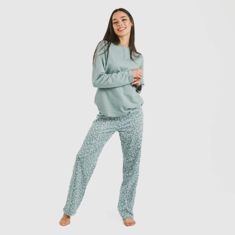 Pijama largo algodón Oniris indigo