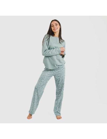 Pijama largo algodón Oniris indigo