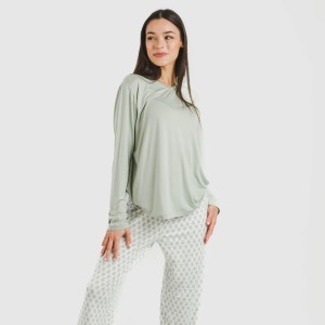 Pijama largo mujer soft Remo verde 2