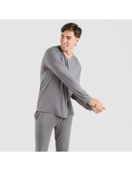 Pijama largo viscosa hombre liso