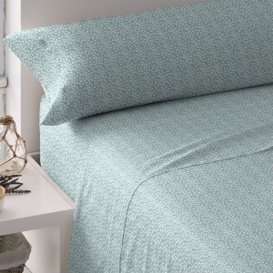 Juego de sábanas algodón Maddy verde tiffany