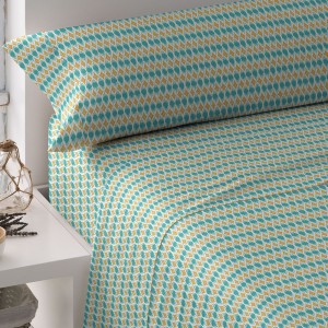 Juego de sábanas algodón Denalia agua marina