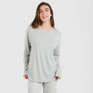 Pijama largo mujer soft Maximo gris