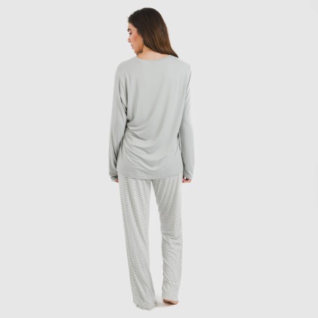 Pijama largo mujer soft Maximo gris