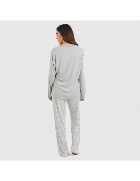 Pijama largo mujer soft Maximo gris