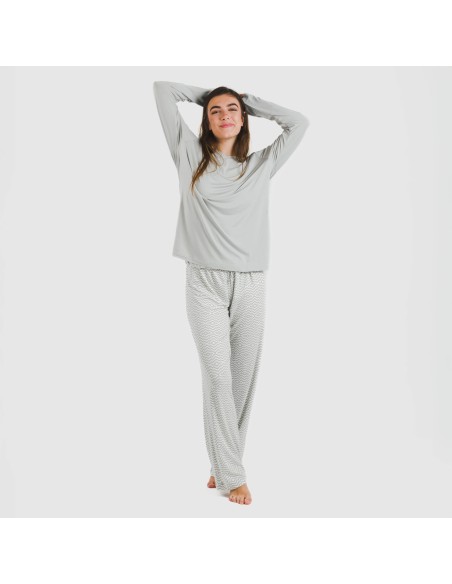 Pijama largo mujer soft Maximo gris