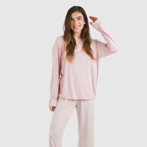 Pijama largo mujer soft Maty rosa