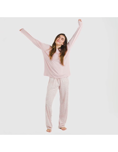 Pijama largo mujer soft Maty rosa