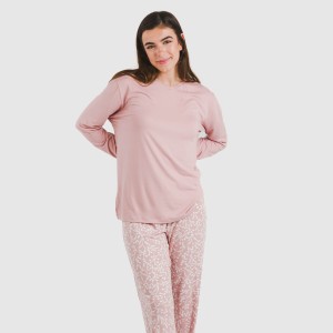 Pijama largo mujer soft Lauri rosa 2