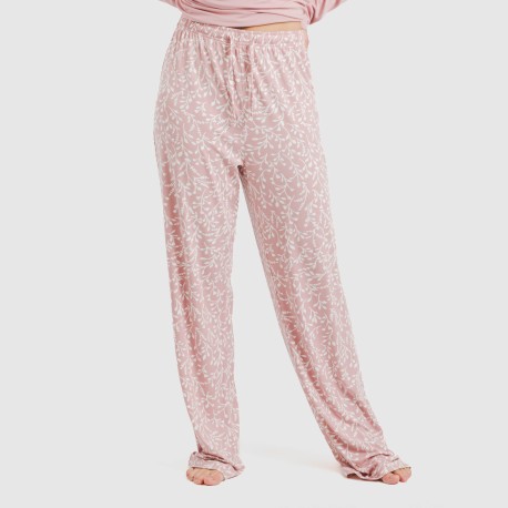 Pijama largo mujer soft Lauri rosa