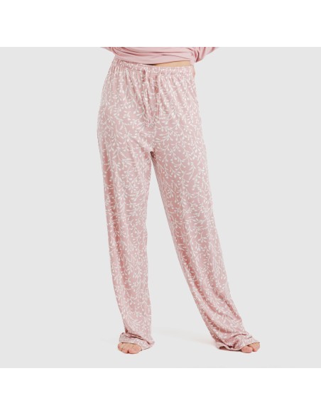 Pijama largo mujer soft Lauri rosa