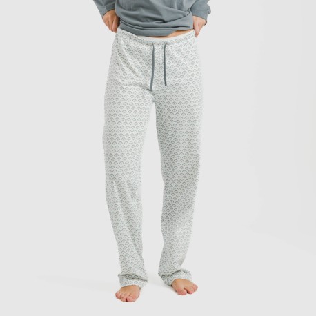 Pijama largo algodón Xenia vede azulado