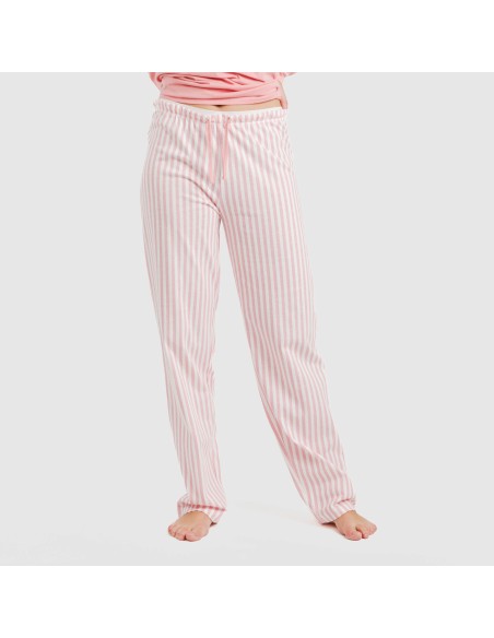 Pijama largo algodón Raya Kodac marsala