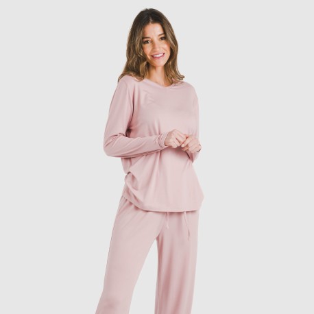 Pijama largo mujer soft liso