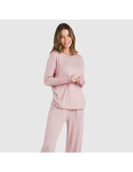 Pijama largo mujer soft liso