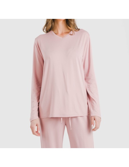 Pijama largo mujer soft liso