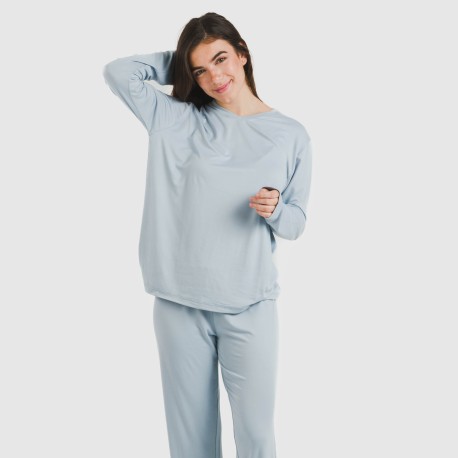 Pijama largo mujer soft liso