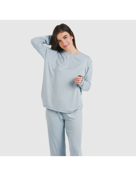 Pijama largo mujer soft liso