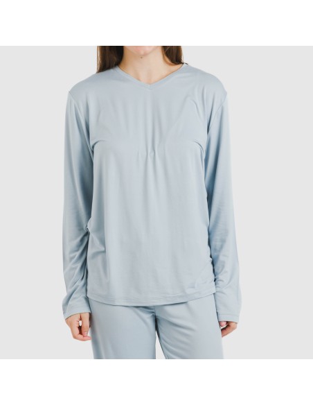 Pijama largo mujer soft liso