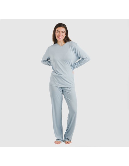 Pijama largo mujer soft liso