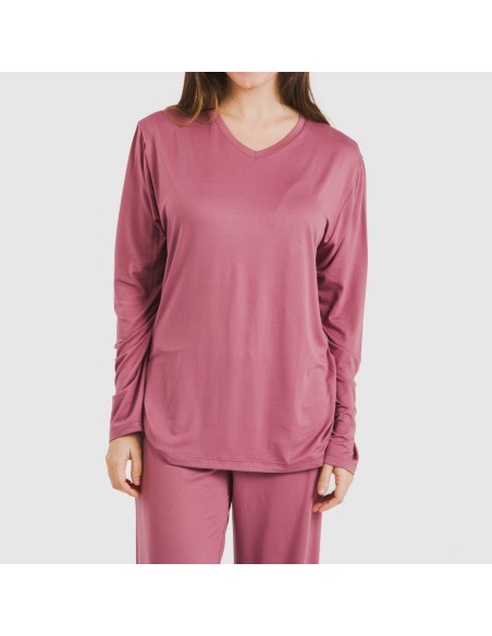 Pijama largo mujer soft liso