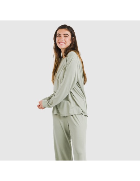 Pijama largo mujer soft liso