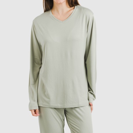 Pijama largo mujer soft liso