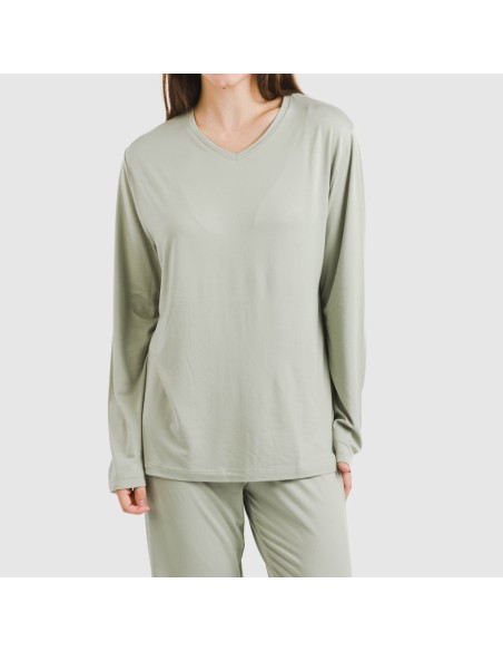 Pijama largo mujer soft liso