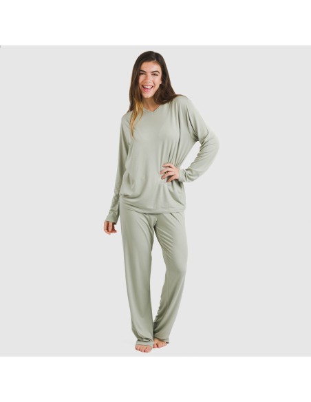Pijama largo mujer soft liso