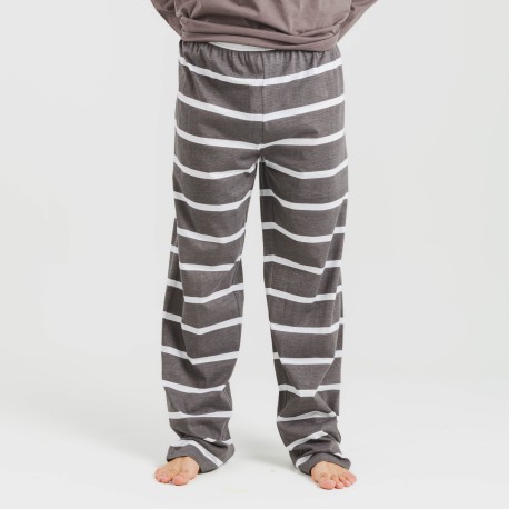 Pijama largo algodón hombre Raya Nit new topo
