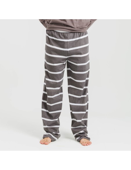 Pijama largo algodón hombre Raya Nit new topo