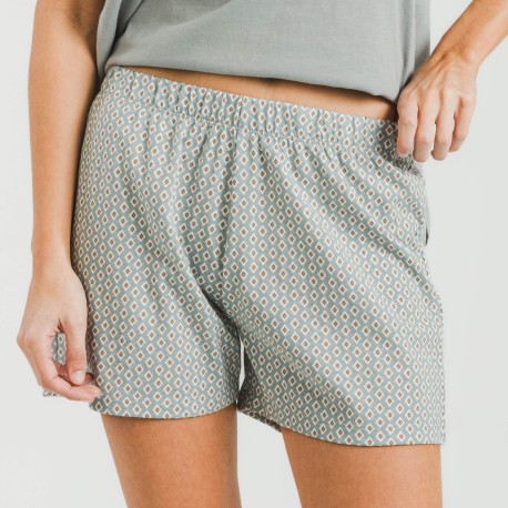 Pijama corto algodón Sassy verde