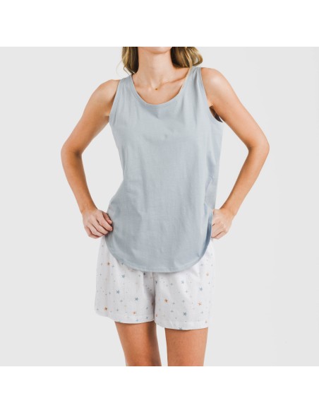 Pijama corto algodón Condy indigo