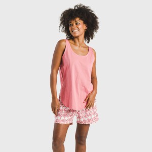 Pijama corto algodón Azucena marsala 2