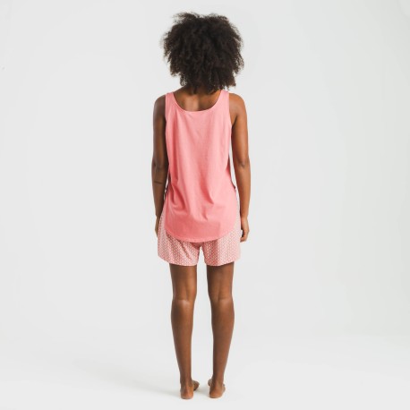 Pijama corto algodón Sassy coral