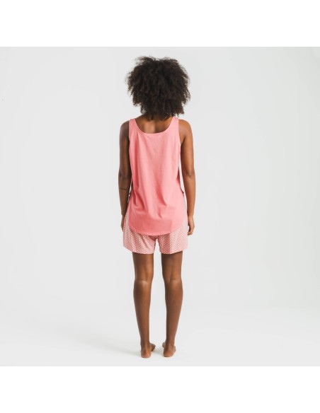 Pijama corto algodón Sassy coral